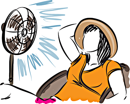 Fan and lady